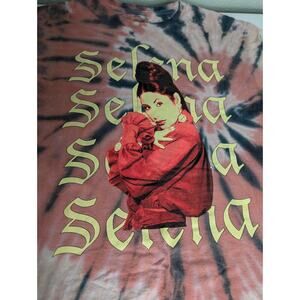 Selena Quintanilla Queen Of Tejano Music Red Black Tie Dye Tee T Shirt Size M